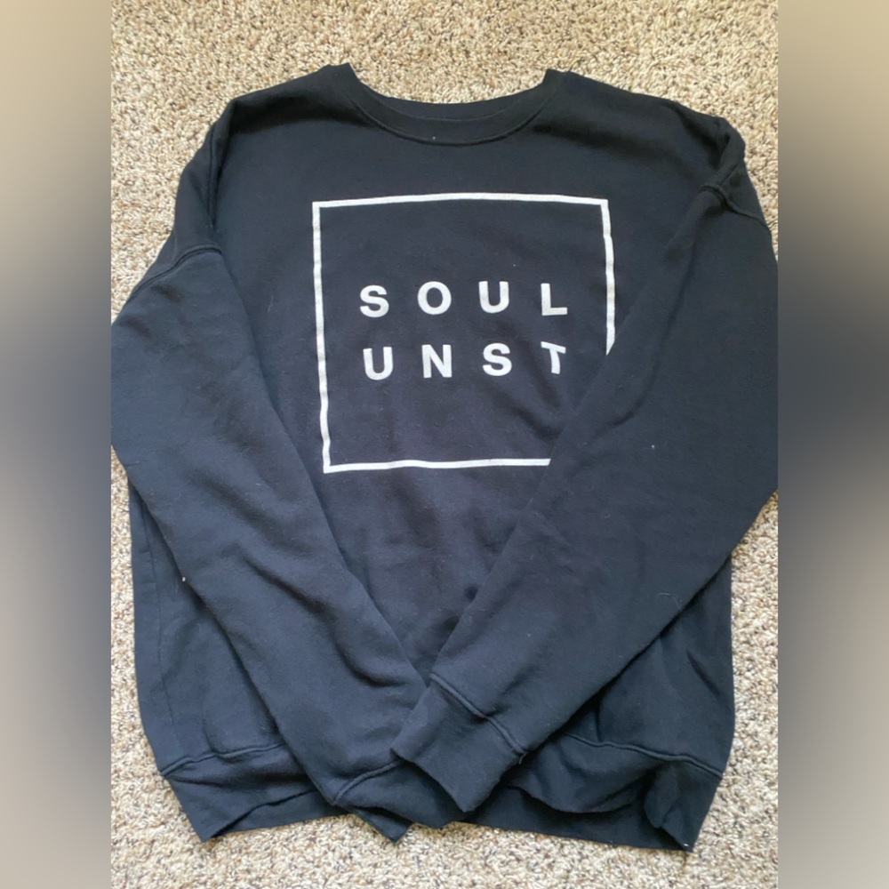 $180 SoulCycle L Black White Unisex Large Fleece Casual School Travel Sweatshirt